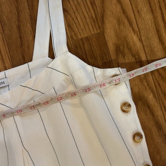 Heartloom White Striped Rhea Linen Blend Mini Dress SZ M - Picture 9 of 13